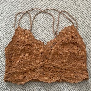 Free People Illektra  gold lace bralette